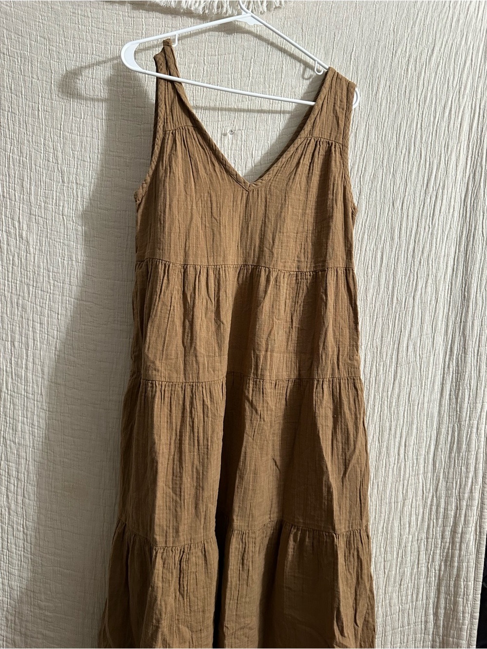 Quince 100% Organic Cotton Gauze Tiered Maxi Dress Sz medium - Picture 2 of 4